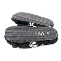 Balenciaga Ciabattine Furry Pelo Bianco e Nero