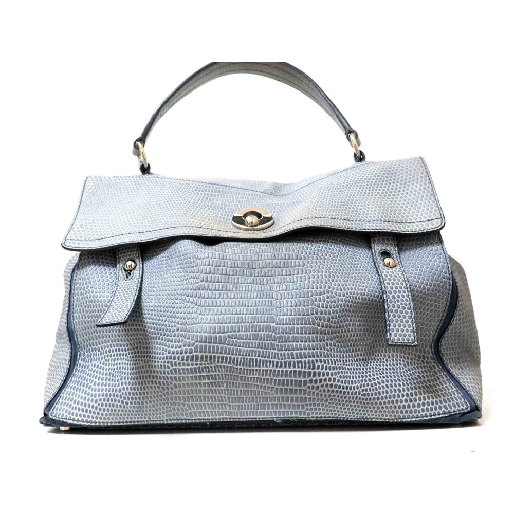 Saint Laurent Muse Two Pelle Stampa Cocco Azzurro Blu