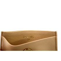 Chanel Portacarte Pelle Martellata Beige