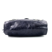 Balenciaga Motocross Bag Pelle Blu Indaco