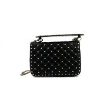 Valentino Spike Média Cuir Noir