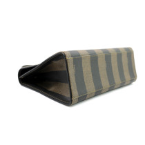 Fendi Pequin Top Handle Tela Marrone e Nera