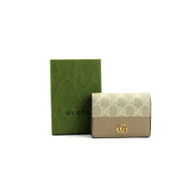 Gucci Portafoglio GG e Pelle Beige