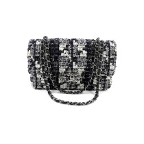 Chanel Classic Double Flap Tweed Blu, Nero, Bianco e Marrone
