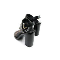 Louis Vuitton Sandali Pelle Nera e Monogram