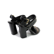 Louis Vuitton Sandali Pelle Nera e Monogram
