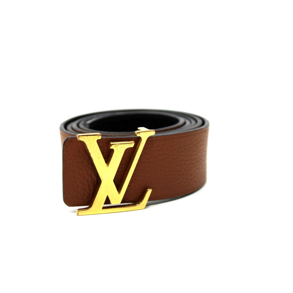 Louis Vuitton Cintura Initials Reversibile Pelle Cuoio e Nera