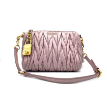 Miu Miu Pochette Goffrata Pelle Matelassè Rosa Cipria