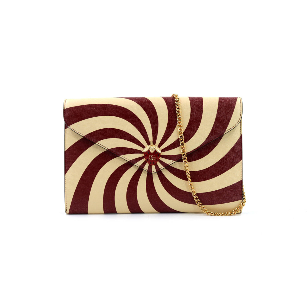 Gucci Pochette Fragola Grande Pelle Rosso e Beige