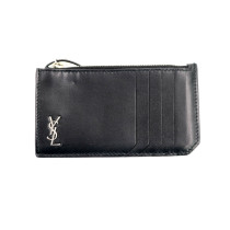 Saint Laurent Portacarte Verticale Pelle Nera