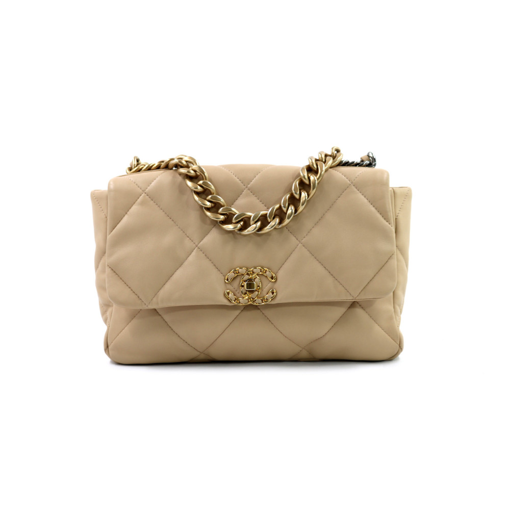 Chanel 19 Pelle Beige