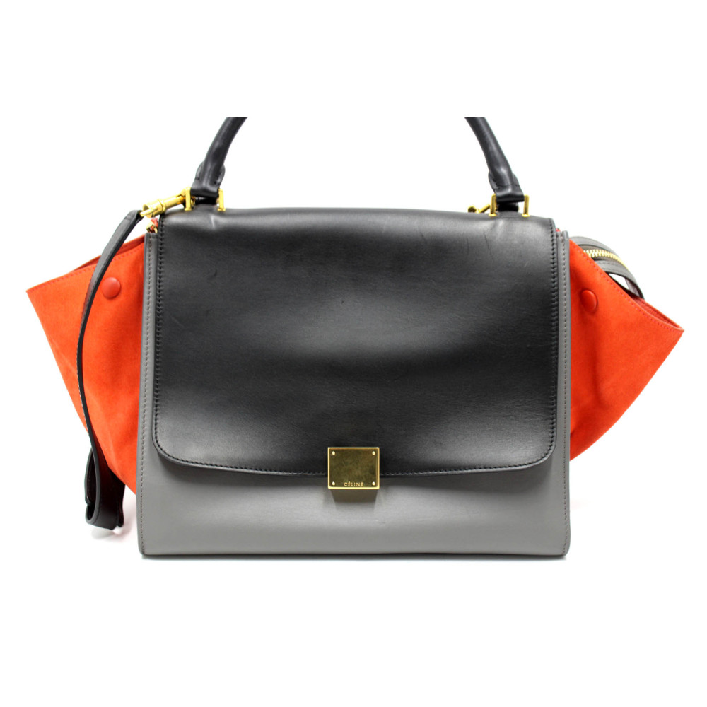 Cèline Trapeze Pelle e Suede Tricolor