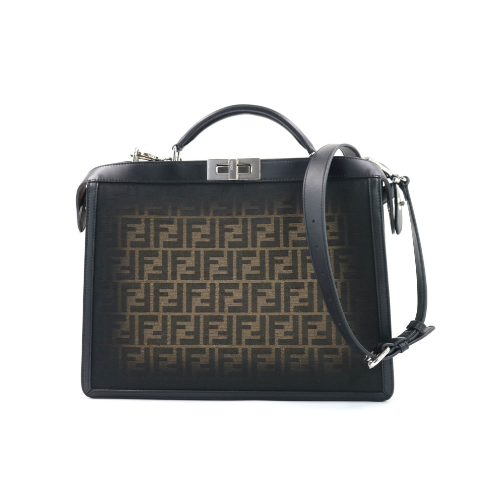 Fendi Peekaboo Tela Marrone
