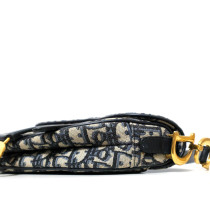 Dior Saddle Mini Tela Jacquard Oblique Blu