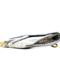 Dior Saddle Pochette Tela Jacquard Oblique Grigia, Bianca e Beige