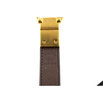 Gucci Cintura Reversibile GG Beige e Pelle Marrone