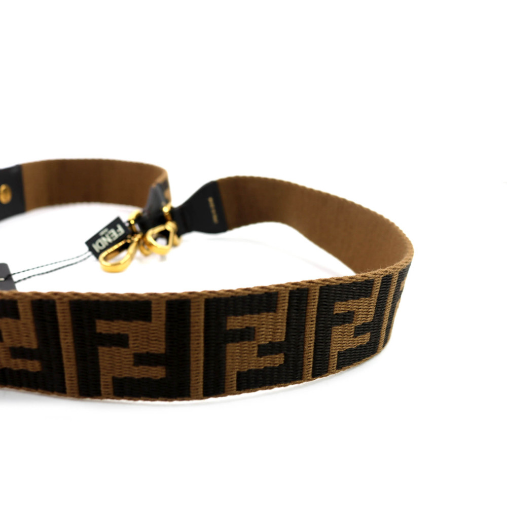 Fendi Brown Canvas Shoulder Strap