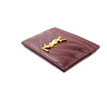 Saint Laurent Portacarte Pelle Bordeaux