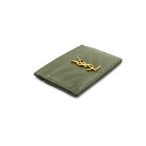 Saint Laurent Portacarte Pelle Verde Salvia