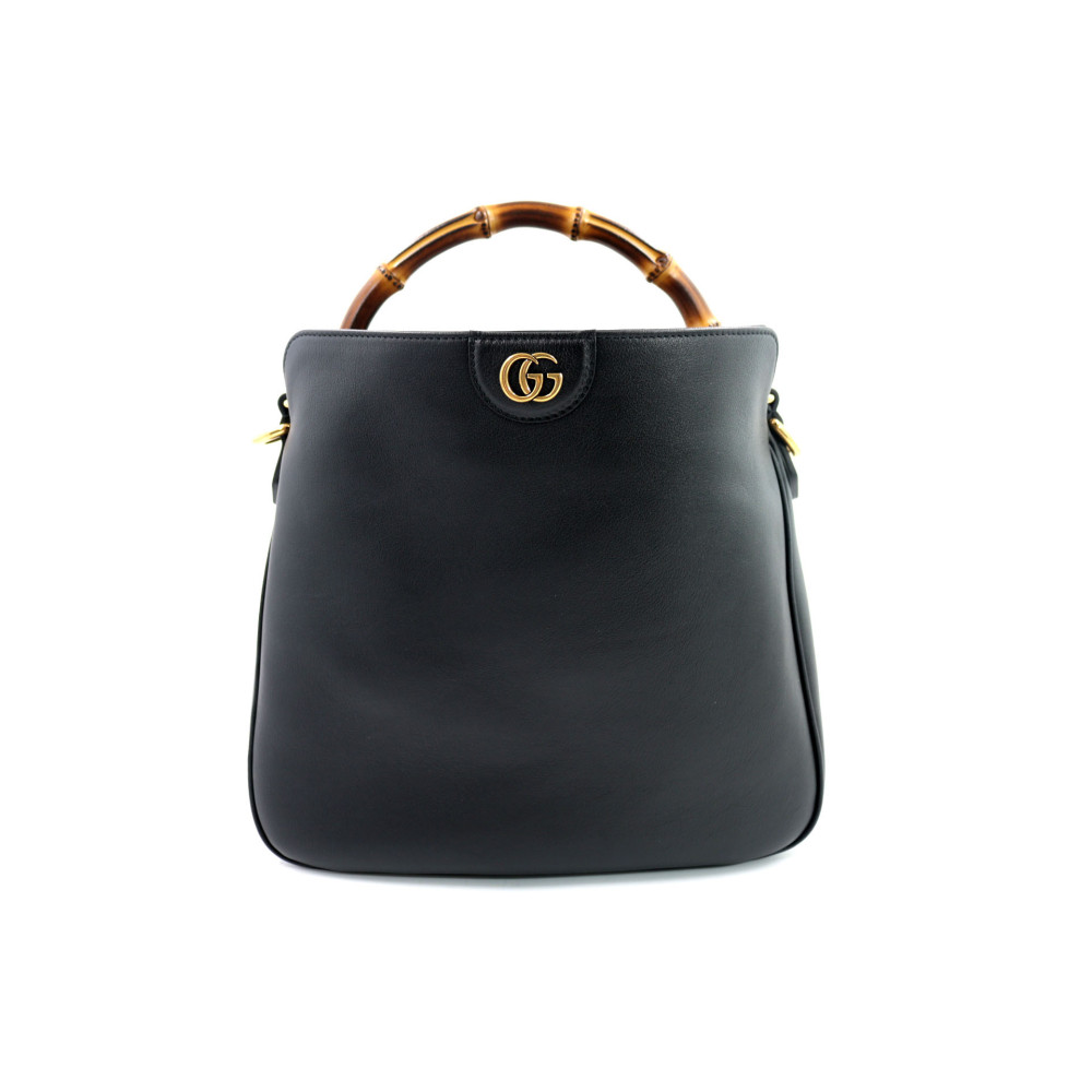 Gucci Diana Bamboo Media Pelle Nera