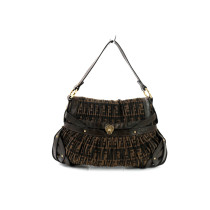 Fendi Chef FF Zucca Plissettata Marrone