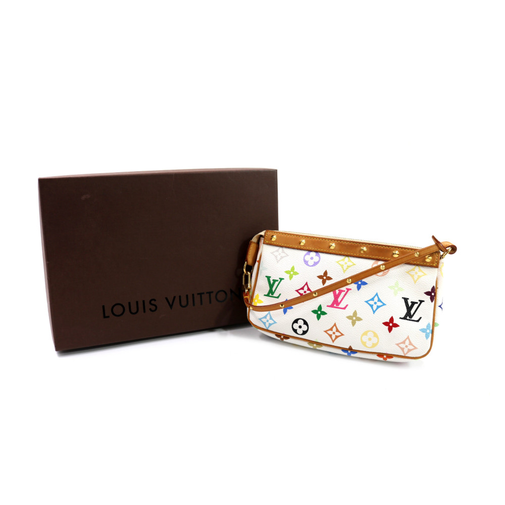 Louis Vuitton per Takashi Murakami Pochette Accessoires Multicolor Bianca