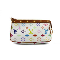 Louis Vuitton per Takashi Murakami Pochette Accessoires Multicolor Bianca
