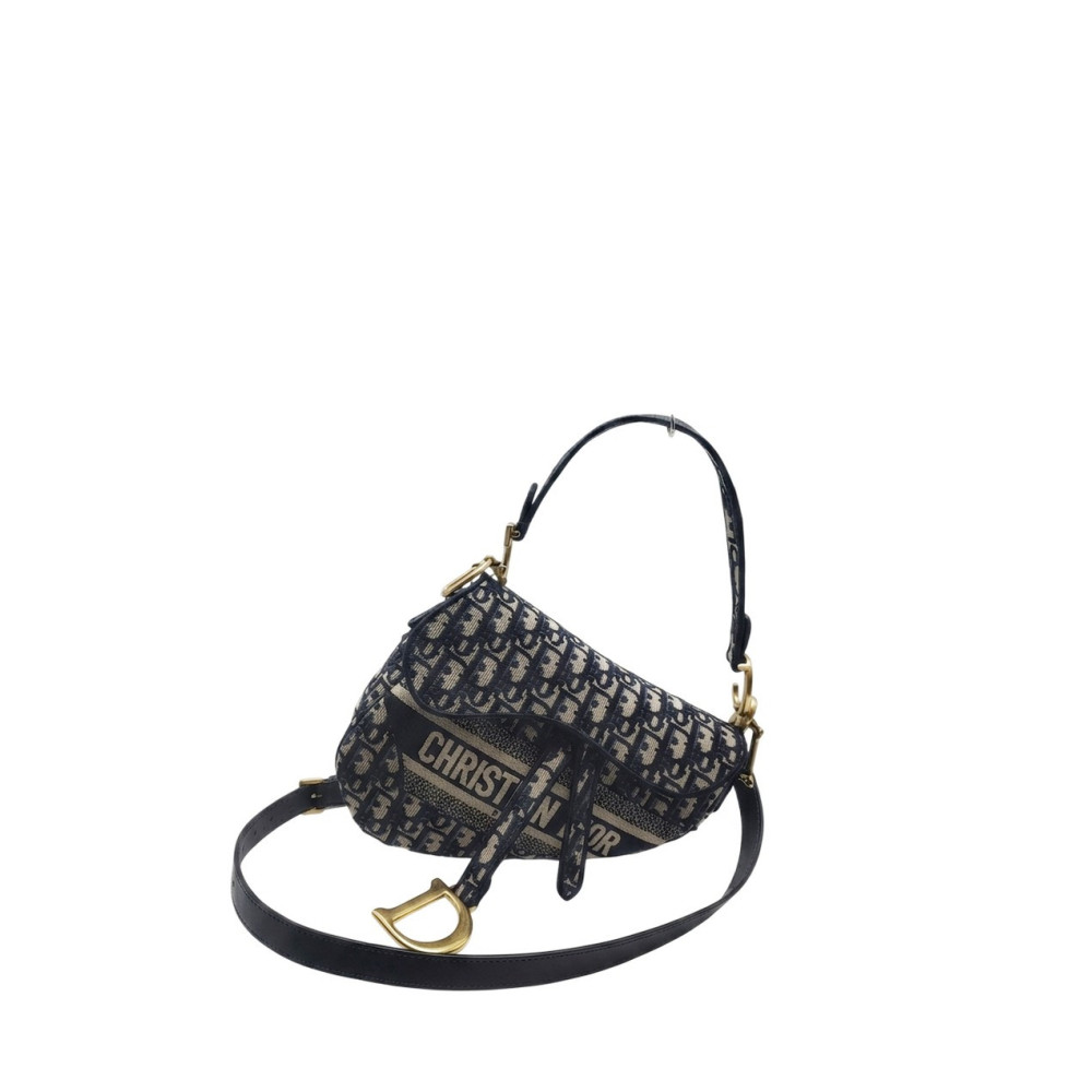 Dior Saddle Mini Toile Bleu Oblique