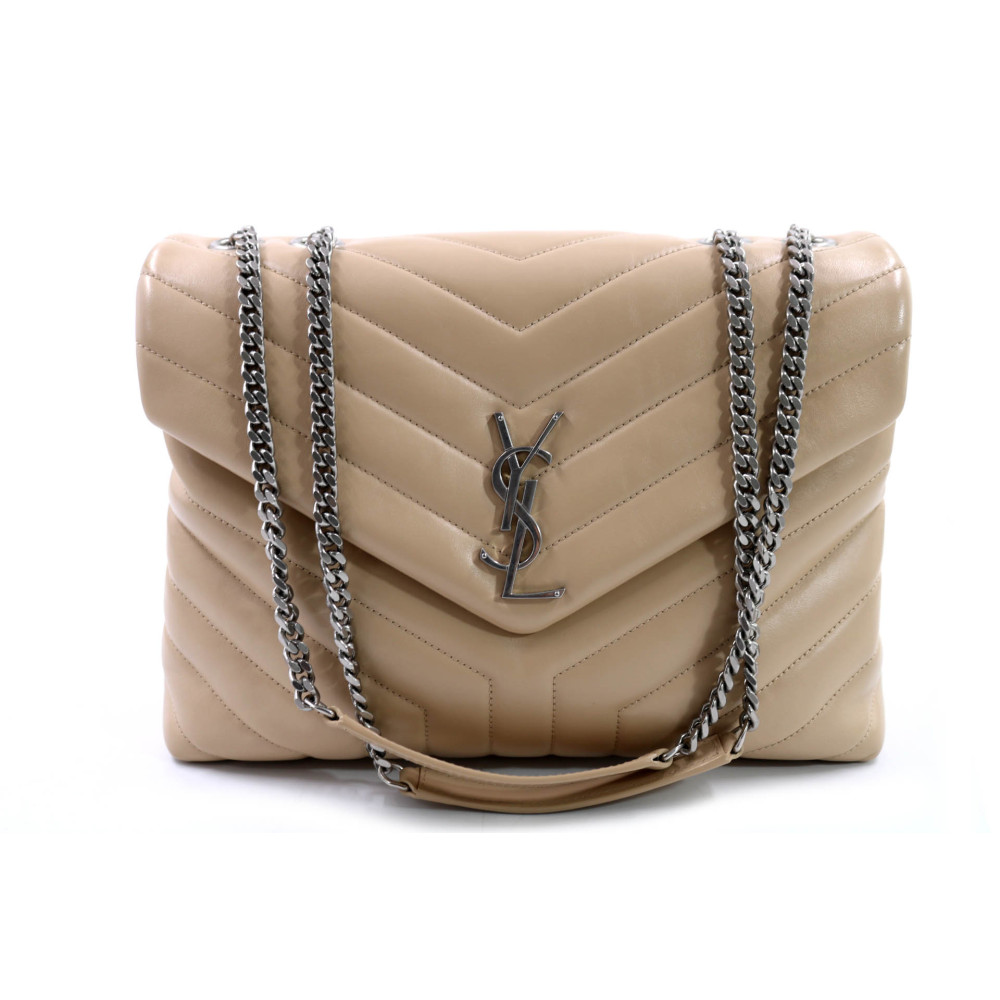 Saint Laurent Lou Lou Media Pelle Beige