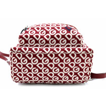 Dolce & Gabbana Zaino Tela Bianca e Burgundy