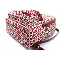 Dolce & Gabbana Zaino Tela Bianca e Burgundy