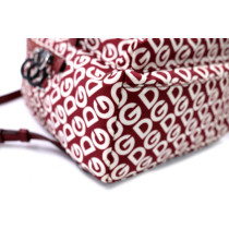 Dolce & Gabbana Zaino Tela Bianca e Burgundy