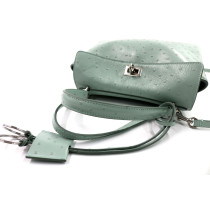 Balenciaga Rodeo Mini Pelle Stampa Struzzo Azzurro