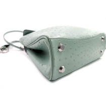 Balenciaga Rodeo Mini Pelle Stampa Struzzo Azzurro