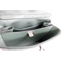 Balenciaga Rodeo Mini Pelle Stampa Struzzo Azzurro