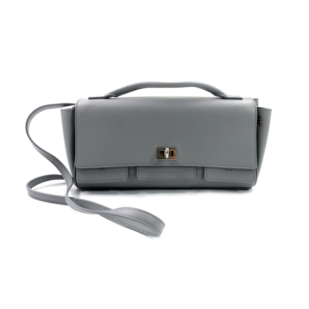 Balenciaga Bel Air Small Pelle Grigia