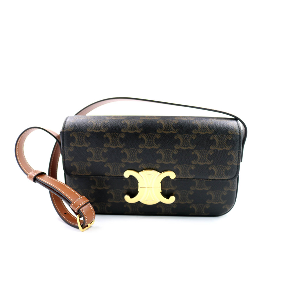 Celine Triomphe Tela Marrone