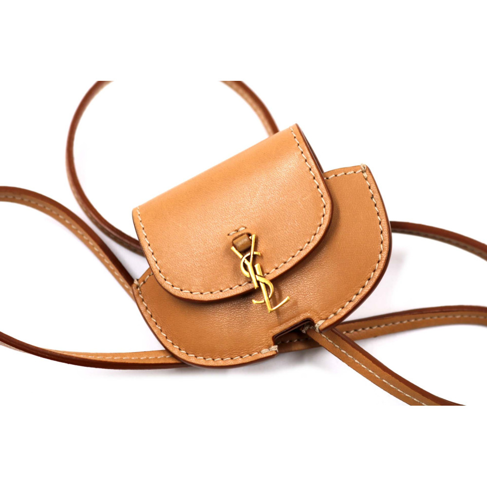 Saint Laurent Porta Airpods Pelle Beige