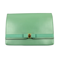 Ferragamo Clutch Pelle Verde Salvia
