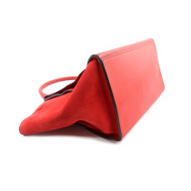 Cèline Trapeze Pelle e Pelle Scamosciata Rossa