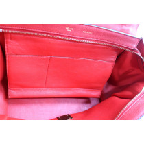Cèline Trapeze Pelle e Pelle Scamosciata Rossa