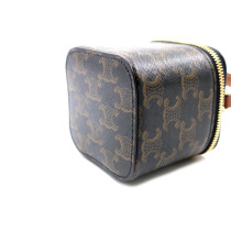 Celine Mini Vanity Case Triomphe Pelle Marrone