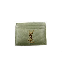 Saint Laurent Portacarte Pelle Verde Oliva