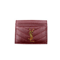 Saint Laurent Portacarte Pelle Bordeaux