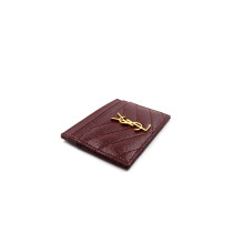 Saint Laurent Portacarte Pelle Bordeaux