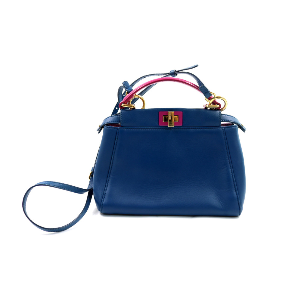 Fendi Peekaboo Pelle Blu e Fucsia
