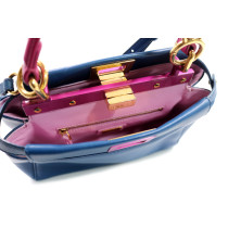 Fendi Peekaboo Pelle Blu e Fucsia