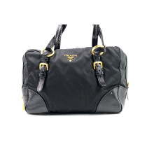 Prada Bauletto Tela e Pelle Nera