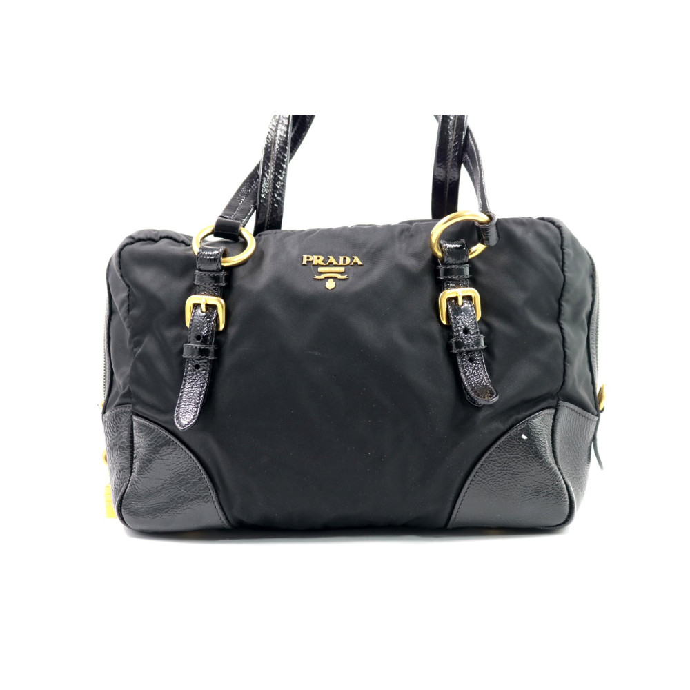 Prada Bauletto Tela e Pelle Nera