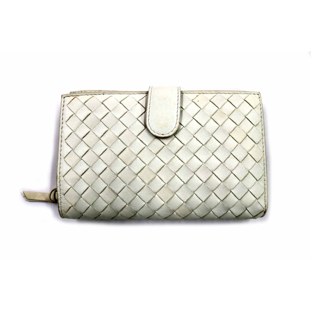 Bottega Veneta Portafoglio Pelle Bianca